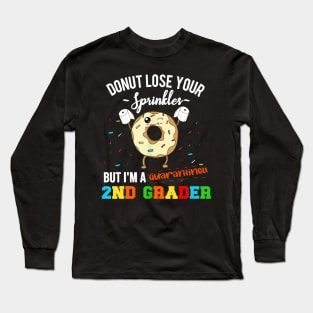 2nd Grade Back to School Quarantine Funny Donut Second Grade Long Sleeve T-Shirt